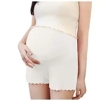 Walmart ameIAEA Under Dress Maternity Shorts Over The Belly Pregnancy Lounge Shorts Solid Color Soft Shorts offer