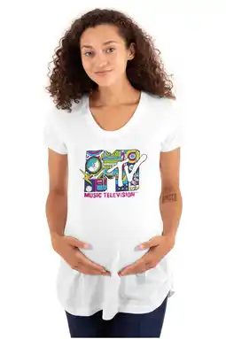 Walmart Retro MTV Music Lightning Bolt Logo Women's Maternity T Shirt Tee Brisco Brands S offer