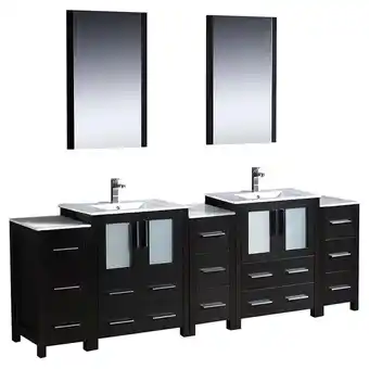 Walmart Torino 84Espresso Dbl Sink Bathroom Vanity & 3 Side Cabinets / Integrated Sinks offer