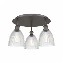 Walmart Innovations Lighting Castile - 3 Light 18 Flush Mount Clear/Oil Rubbed Bronze offer