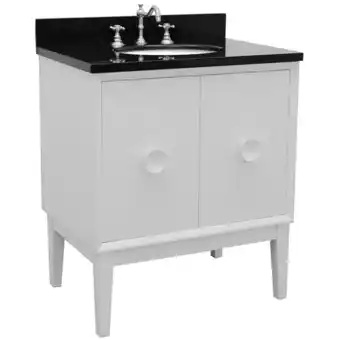 Walmart Bellaterra Home 31 Single vanity in White finish top with Black galaxy and oval sink offer