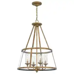 Walmart Quoizel Barlow Weathered Brass 4-light Pendant offer