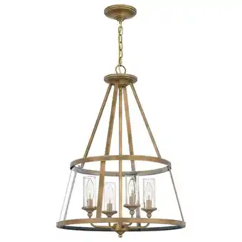 Walmart Quoizel Barlow Weathered Brass 4-light Pendant offer