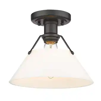 Walmart Golden Lighting Orwell 1-Light Metal Flush Mount in Matte Black/White offer