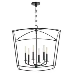 Walmart Quorum International 6412-6 Mantle 6 Light 24 Wide Pendant - Black offer