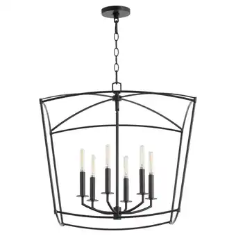 Walmart Quorum International 6412-6 Mantle 6 Light 24 Wide Pendant - Black offer