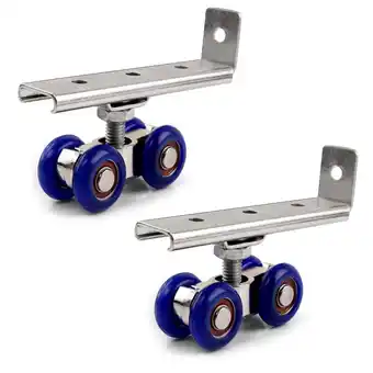 Walmart 2pcs/set Sliding Door Roller 4/8 Wheels Home Room Wood Door Hanging Wheels Rail Track Pulley offer