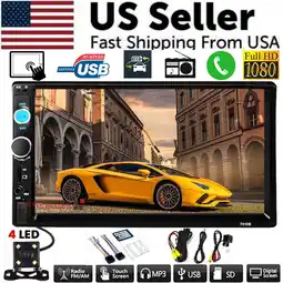 Walmart 7 Double 2 DIN Car MP5 Player Bluetooth Touch Screen Stereo Radio With Camera offer