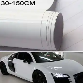 Walmart 30*150CM Car Gloss White Vinyl Film Wrap Sticker Decal Air Bubble Free offer