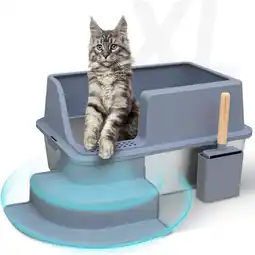 Walmart Aqwiopr Extra Large Stainless Steel Enclosed Cat Litter Box, Odor-Resistant and Easy to Clean, Gray offer