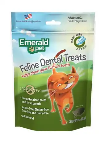 Walmart Emerald Pet Feline Dental Treats Catnip Flavor, 3 oz offer