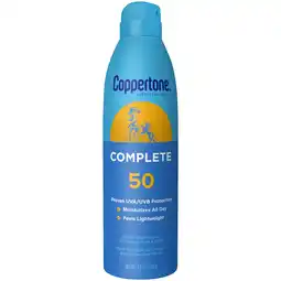 Walmart Coppertone Complete Sunscreen Spray, SPF 50 Spray Sunscreen, 5.5 Oz offer