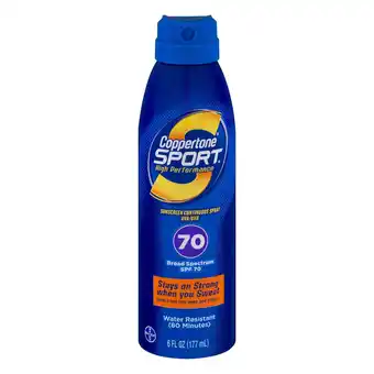 Walmart Coppertone Sport Continuous Spray Sunscreen, SPF 70, 6 fl oz offer