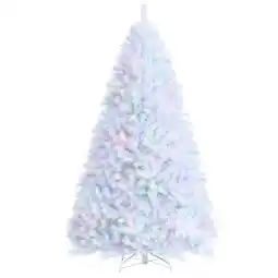 Walmart Costway 8ft White Iridescent Tinsel ArtificialChristmas Tree with 1636 Branch Tips offer