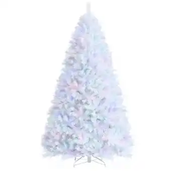 Walmart Costway 8ft White Iridescent Tinsel ArtificialChristmas Tree with 1636 Branch Tips offer