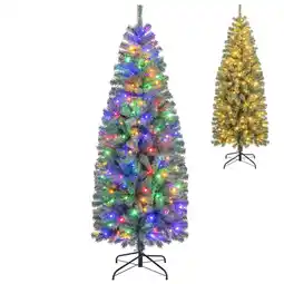 Walmart Costway 6.5 FT Artificial Xmas Tree with 556 Branch Tips 200 LED Lights 9 Lighting Modes offer