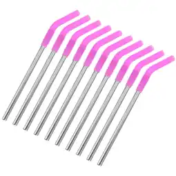 Walmart 10Pcs Reusable Stainless Steel Straws with Silicone Tips Milk Tea Coffee Drinking Straws offer