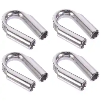 Walmart 4 Pcs Wire Rope Sleeves Rings Thimble Rigging Wire Rope Eyelet Stainless Cable Clamps offer