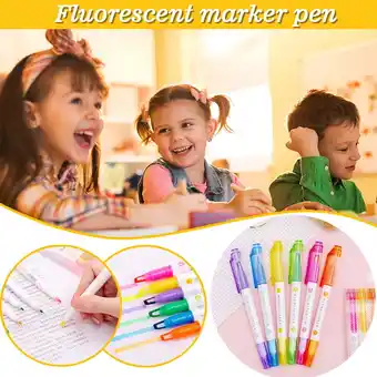 Walmart DBYLXMN Head Double Head Highlighter 6 Colour Fluorescent Candy Colour Marker5ml Pens offer