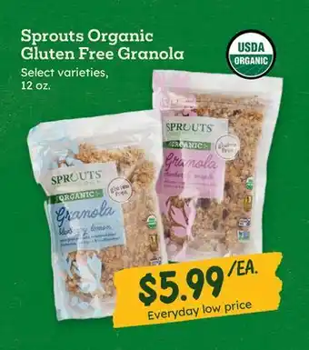 Sprouts Farmers Market Sprouts Organic Gluten Free Granola offer