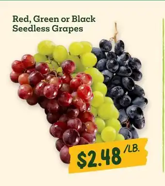 Sprouts Farmers Market Red, Green or Black Seedless Grapes offer