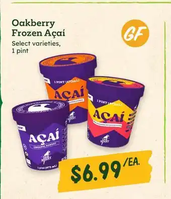 Sprouts Farmers Market Oakberry Frozen Açaí offer