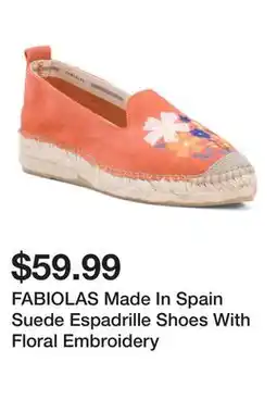 Marshalls FABIOLAS Made In Spain Suede Espadrille Shoes With Floral Embroidery offer