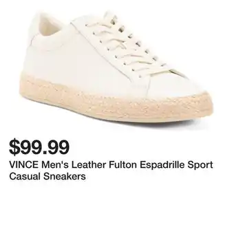 Marshalls VINCE Men's Leather Fulton Espadrille Sport Casual Sneakers offer