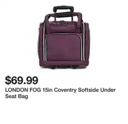 Marshalls LONDON FOG 15in Coventry Softside Under Seat Bag offer