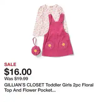 Marshalls GILLIAN`S CLOSET Toddler Girls 2pc Floral Top And Flower Pocket Jumper With Purse offer