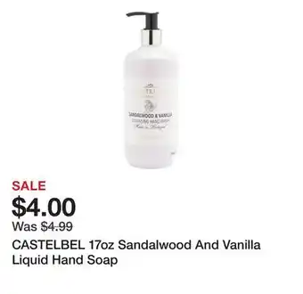 Marshalls CASTELBEL 17oz Sandalwood And Vanilla Liquid Hand Soap offer