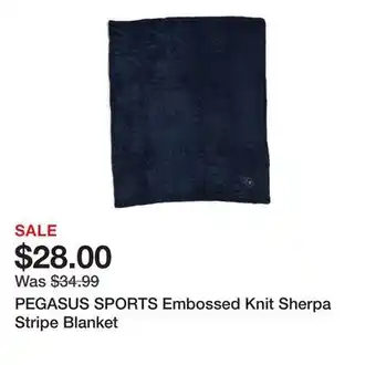 Marshalls PEGASUS SPORTS Embossed Knit Sherpa Stripe Blanket offer