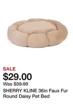 Marshalls SHERRY KLINE 36in Faux Fur Round Daisy Pet Bed offer