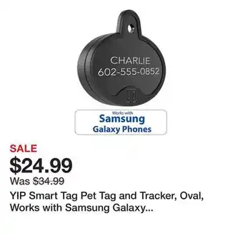 Tractor Supply Company YIP Smart Tag Pet Tag and Tracker, Oval, Works with Samsung Galaxy Phones offer