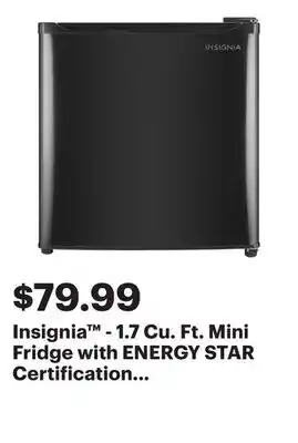 Best Buy Insignia - 1.7 Cu. Ft. Mini Fridge with ENERGY STAR Certification - Black offer