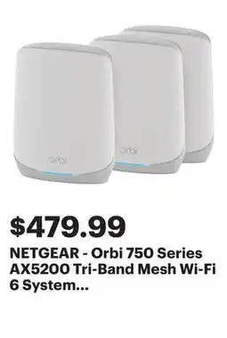 Best Buy NETGEAR - Orbi 750 Series AX5200 Tri-Band Mesh Wi-Fi 6 System (3-pack) - White offer