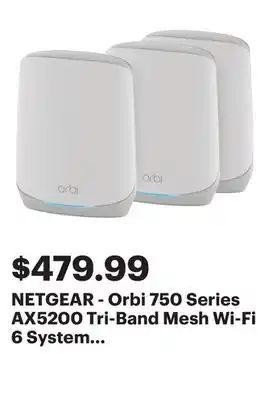 Best Buy NETGEAR - Orbi 750 Series AX5200 Tri-Band Mesh Wi-Fi 6 System (3-pack) - White offer