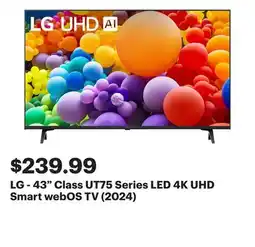 Best Buy LG - 43 Class UT75 Series LED 4K UHD Smart webOS TV (2024) offer