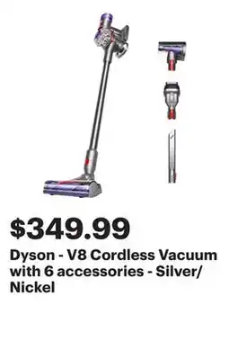 Best Buy Dyson - V8 Cordless Vacuum with 6 accessories - Silver/Nickel offer