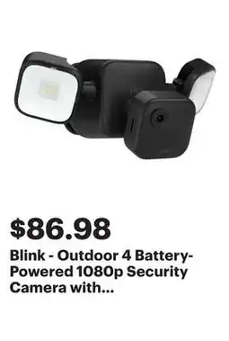 Best Buy Blink - Outdoor 4 Battery-Powered 1080p Security Camera with Floodlight - Black offer