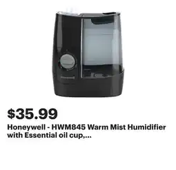 Best Buy Honeywell - HWM845 Warm Mist Humidifier with Essential oil cup, Filter Free - Black offer