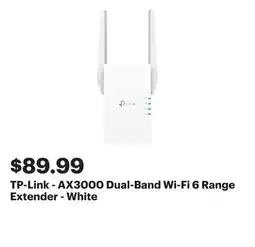 Best Buy TP-Link - AX3000 Dual-Band Wi-Fi 6 Range Extender - White offer