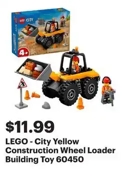 Best Buy LEGO - City Yellow Construction Wheel Loader Building Toy 60450 offer