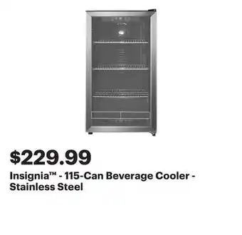 Best Buy Insignia - 115-Can Beverage Cooler - Stainless Steel offer