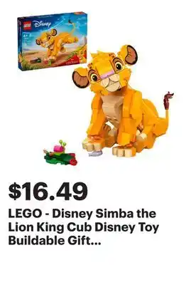 Best Buy LEGO - Disney Simba the Lion King Cub Disney Toy Buildable Gift Idea 43243 offer