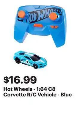 Best Buy Hot Wheels - 1:64 C8 Corvette R/C Vehicle - Blue offer