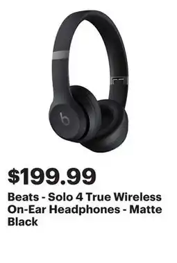 Best Buy Beats - Solo 4 True Wireless On-Ear Headphones - Matte Black offer