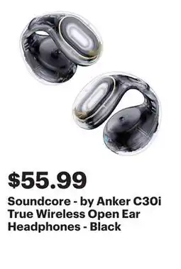 Best Buy Soundcore - by Anker C30i True Wireless Open Ear Headphones - Black offer