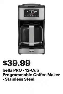 Best Buy bella PRO - 12-Cup Programmable Coffee Maker - Stainless Steel offer