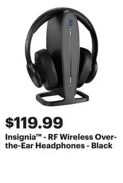 Best Buy Insignia - RF Wireless Over-the-Ear Headphones - Black offer